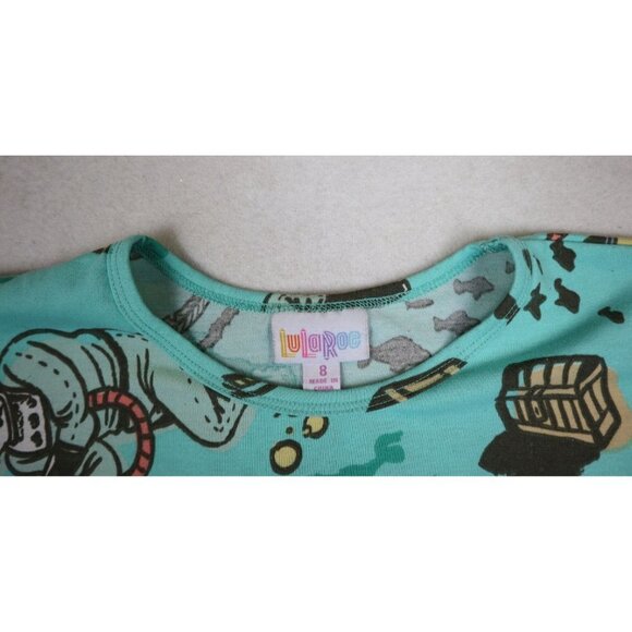 LULAROE - GRACIE - DEEP SEA DIVER DIVING SHORT SLEEVE HI-LO TUNIC TOP - SIZE 8 - Picture 3 of 9